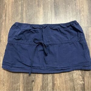 Edikted Navy Blue Elastic Waist Casual Short Mini Skirt Summer Beach Stretch M